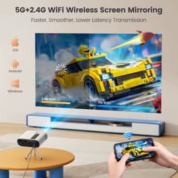 Mini Beamer 1080P Full HD – Draagbare Projector 16000 Lumen met WiFi, Bluetooth & Auto Keystone voor Thuisbioscoop — thumbnail 5