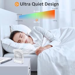 Draagbare Mini USB Ventilator met 3 Snelheden en 2000mAh Batterij - Verstelbare 135° voor Thuis en Kantoor — thumbnail 3