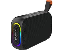 Xssive BSP21 Draadloze Bluetooth Speaker - Compacte Stereo Speaker - 8W - Met RGB verlichting - USB/SD/FM-Radio - Draagbaar - Zwart