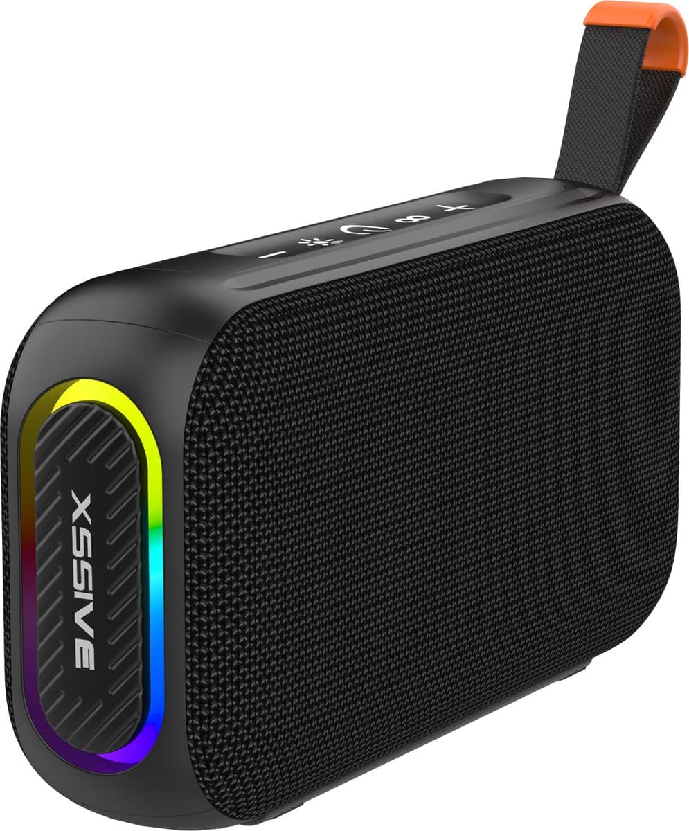 Xssive BSP21 Draadloze Bluetooth Speaker - Compacte Stereo Speaker - 8W - Met RGB verlichting - USB/SD/FM-Radio - Draagbaar - Zwart — afbeelding 1