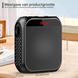 GELLDG Draadloze megafoon - met microfoon - stemversterker - oplaadbaar - draagbare luidspreker - 2200mAh batterij - mini - geschikt voor trainers, docenten en gidsen — thumbnail 5