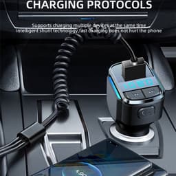 Bluetooth 5.0 FM Transmitter | Autolader | Bluetooth Car Kit | Type-C & USB-A Snellader 5V 3.1A | Handsfree Bellen | Auto MP3 Speler | Autoradio | Autoaccessoires | Autoadapter — thumbnail 4