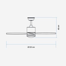 Stille Plafondventilator met LED Verlichting, Roestvrij Staal, 132 cm, Afstandsbediening en 6 Snelheden — thumbnail 5