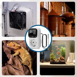 Digitale Temperatuurregelaar Sokkel met Sensor voor Koelen en Verwarmen - Thermostaat voor Aquarium, Koelkast en Kas — thumbnail 4