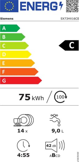 Siemens SX73HX16CE - iQ300 - Vaatwasser - Inbouwvaatwasser - Volledig integreerbaar - 60 cm - XXL Extra hoog - Energielabel C - Geschikt voor IKEA keuken - varioSpeed Plus je vaat tot wel drie keer zo snel schoon — thumbnail 3