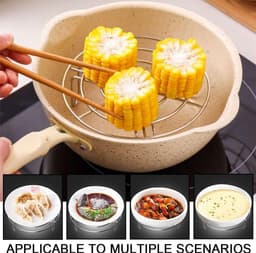Ronde Kookstand - Roestvrijstalen Grate Kookstand - Ronde Grill - Stoomrek - Koelrooster - Topstand - Roestvrijstalen Stoominzet - Airfryer Accessoires voor Pannen - Bakken en Koken — thumbnail 5