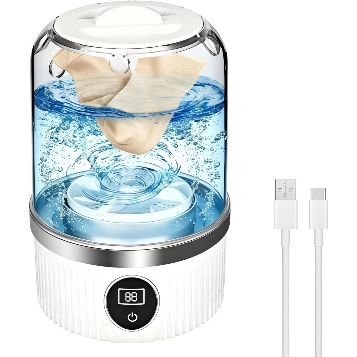 Mini wasmachine - Wasmachine - Draagbare wasmachine - Wasmachines - Mini-wasmachine - Draadloze wasmachine - Met USB-aansluiting - Ruimtebesparend - Lichtgewicht - Voor kamperen - Voor studentenkamers - Geschikt voor backpackers - Voor thuis — afbeelding 1