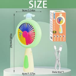 Draagbare Mini Ventilator met Licht - Oplaadbare Handventilator voor Thuis, Kantoor en Buiten — thumbnail 4