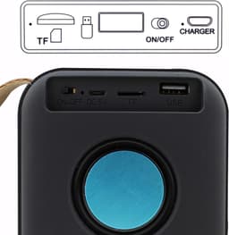 Wireless Speaker - Draagbare Mini Bluetooth Speaker - Draadloze Luidspreker Waterdichte Stereo Sound Draadloze Luidspreker - Met Handvat - 4.2 Bluetooth Speaker - Geschikt voor feesten, thuis, buiten, reizen - zwart — thumbnail 2