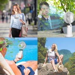 Draagbare USB Handventilator - Mini Ventilator met 5 Versnellingen, Oplaadbare Batterij en Stille Werking voor Thuis en Reizen — thumbnail 1