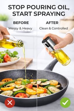 2 Olijfolie Sprayers Premium - Olie Sprayer Navulbaar - Oliefles - RVS & Glas - Inclusief Trechters & Reinigingsborstels - Voor Airfryer, BBQ & Bakken — thumbnail 2