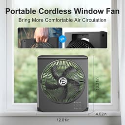 Oplaadbare boxventilator 20000 mAh - 25,4 cm stille en krachtige ventilator voor slaapkamer, keuken en kantoor — thumbnail 4