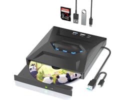 Externe dvd-drive, draagbare externe optische schijfbehuizing, USB-interface, compatibel met laptops en desktops, draagbare dvd-brander