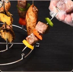 Accessoires voor kleine airfryer van roestvrij staal 304: rechtopstaand grillrek, lage grillspiesen, afneembare barbecuespiesen/klemmetjes voor magnetron/oven. — thumbnail 3