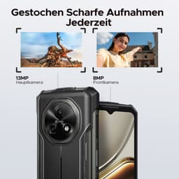 DOOGEE Fire 5 4G - Robuuste Smartphone - Robuuste Telefoon - Android 15 - 12 GB RAM / 64 GB ROM (TF 2 TB) - 6,6-inch HD+90 Hz - 13000 mAh - 13 MP +8 MP camera - Face ID - NFC - OTG - GPS - Grijs — thumbnail 2