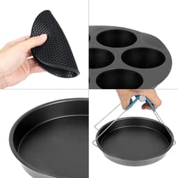 12 stuks 8 inch accessoires voor heteluchtfriteuse met antiaanbaklaag, machinewasbaar, voor siliconen bakvorm accessoires voor heteluchtfriteuse — thumbnail 3