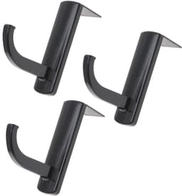 PHENOFICE Pack of 3 self-adhesive headphone holders, hooks, ideal for storing headsets, black, table or monitor, space-saving and practical, stable grip for all headphones — thumbnail 3