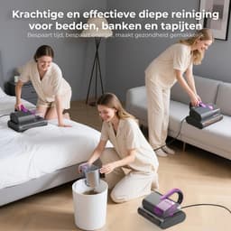 Huisstofmijt Stofzuiger - Mijtstofzuiger Voor Matrassen - 15 Kpa Zuigkracht 35000 Tpm - Mijtstofzuiger Met UV-C-Licht - Bestrijdt Bedwantsen - Verwijdert 99,9% Van De Bacteriën - Allergenen - 4 M Kabel — thumbnail 2