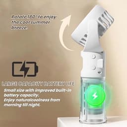 Draagbare handventilator met waternevelspray en USB-oplading - 4 snelheden - Compacte mini-ventilator voor reizen en buiten — thumbnail 3