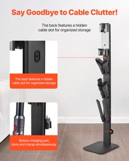 VEVOR Stofzuigerstandaard Dyson Multi-Models Vloerstandaard 32x26x126cm Zwart — thumbnail 4