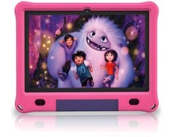 CosmoToys® Kids Tablet - Kindertablet - Tablet Kinderen - Vanaf 3 Jaar - Speelgoed voor in de Auto & Onderweg - 10 Inch - Android 12 - Ouderlijk Toezicht - 6000 mAh - Roze
