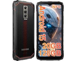 DOOGEE Blade10 - Robuuste Smartphone - 20GB RAM + 128GB ROM (2TB/TF) - Android 15- 6,56 inch IPS HD+ 90Hz - 4G Dual SIM - 5150 mAh - AI camera - Face ID - Widevine L1 -Rood