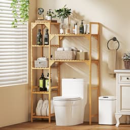 Homcom Over Washing Machine Rack-Bamboe-100L x 40B x 157H cm-Natuurhout — thumbnail 2