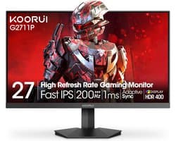 Koorui G2711P - Full HD IPS Gaming Monitor - 27 Inch - 200 Hz - 1 ms