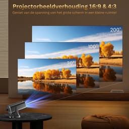 Mini Beamer - Film Projector met Bluetooth - Draagbare Beamer - 4K Kwaliteit - Zwart — thumbnail 1