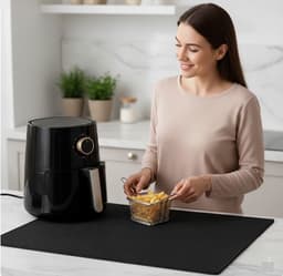 Hittebestendige Vuurvaste Siliconen Mat – Bakmat - Antislip Glasvezelmat 40x60 cm – Beschermmat voor Friteuse, Airfryer, Oven & Koffiezetapparaat - Koffiemat — thumbnail 5