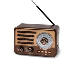 Retro Speaker - Bluetooth Speaker - Am Fm SW Kleine Draagbare Radio - Vintage Speaker - Retro Radio Bluetooth - Retro Radio - Noodradio - 2000mAh Oplaadbare Batterij - Met LED Zaklamp - Ondersteunt TF Kaart, USB, AUX Play - Good
