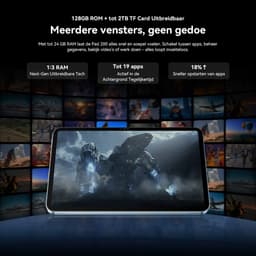 OSCAL Pad 200 Tablet - 24GB RAM - 128GB ROM - 13.4 Inch Full HD - 8300mAh AI Tablet - Android 16 - Met Toetsenbord(QWERTY), Beschermhoes, Muis, Stylus - Zwart — thumbnail 3