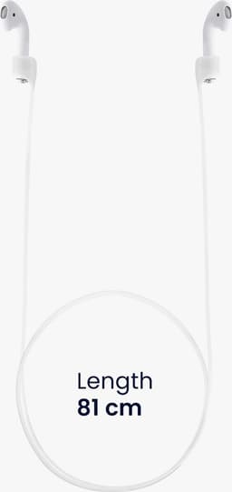 kwmobile magnetische band geschikt voor Apple Airpods 1 / 2 / 3 / 4 / Pro 1 / Airpods Pro 2 - Siliconen strap voor draadloze oordopjes - 80 cm lang - In wit — thumbnail 4