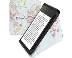 kwmobile e-reader hoesje geschikt voor Kobo Libra 2 hoes - Ereader flip case met standaard - E reader cover van kunstleer - In zwart / meerkleurig