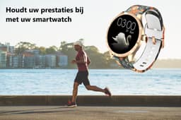 Belesy® Q9 Pro - Smartwatch Dames – Smartwatch Heren - Horloge - 1.28 inch - Kleurenscherm - Stappenteller - Bloeddruk - Hartslag - 75+ Wijzerplaten – Sporten – Siliconen – Rozen - Rosegoud - Kerstcadeau — thumbnail 4