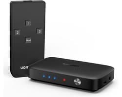 Ugreen HDMI Switch 4K 30Hz 3 IN 1 Out HDMI Switcher UHD Automatische HDMI Switcher Switching Box Afstandsbediening Ondersteunt TV Stick, HDTV, Laptop, PC, Game Console, Switch, PS4, X Box, Blu Ray Speler.