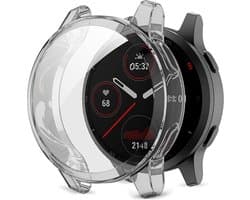 Hoesje & Screenprotector geschikt voor Garmin Venu 2 / Vivoactive 4 - Siliconen TPU Case Transparant - Volledige 360 Graden Bescherming
