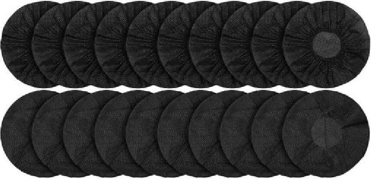 DKT Elastische wegwerp Hygienehoesjes/hoofdtelefoon cover hoes 13cm DKT-HH0013Z 100 stuks  | Zwart | universeel — afbeelding 1