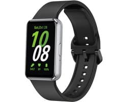 Strap-it Smartwatch siliconen bandje met gesp - geschikt voor Samsung Galaxy Fit 3 (zwart)
