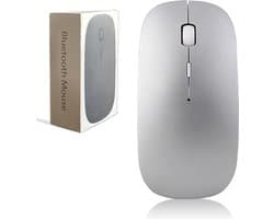 K&L Draadloze Muis - Draadloze Bluetooth Muis Laptop - Stil - Oplaadbaar - Zilver