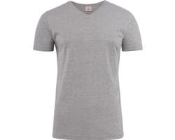 Printer T-shirt Heavy V-hals Man 2264024 Grijs-Melange - Maat 3XL