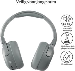 POGS - The Turtle - Draadloze over-ear koptelefoon met Noise Cancelling - Bluetooth - Veilige volumebegrenzing - Duurzaam - Gratis app voor extra functies - rGrijs — thumbnail 6