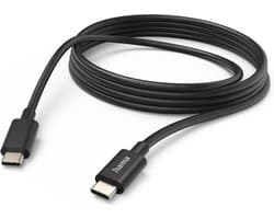 Hama USB-C naar USB-C kabel - Oplaadkabel geschikt voor o.a iPhone / Samsung - Compatibel met smartphones, tablets en laptops - 3A USB2.0 - 480Mbps - 300cm - Zwart