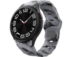 YONO Hexagon Bandje 20mm - Siliconen Smartwatch Bandje geschikt voor Samsung Galaxy Watch 7 6 5 4 - Garmin Vivoactive 6/5 - Camouflage Grijs