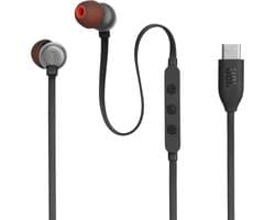 JBL Tune 310C - USB-C Oordopjes voor iPhone 15, 16 & 17 - Bedrade In-ear met Microfoon - Oortjes Bedraad - JBL Pure Bass - Android & Laptop - Zwart