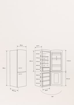 CREATE - Koelkast met vriezer - Combi koelkast - Capaciteit 330L - 3 verwisselbare planken - No-frost-systeem - Temperatuurbereik van tussen 2 °C en 8 °C - Vriezer -24ºC - Wit- FRIDGE STYLANCE — thumbnail 4