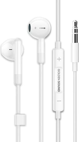 Golden Sound Bedrade Oordopjes - Oortjes met draad en microfoon - 3.5 mm jack aansluiting — thumbnail 1