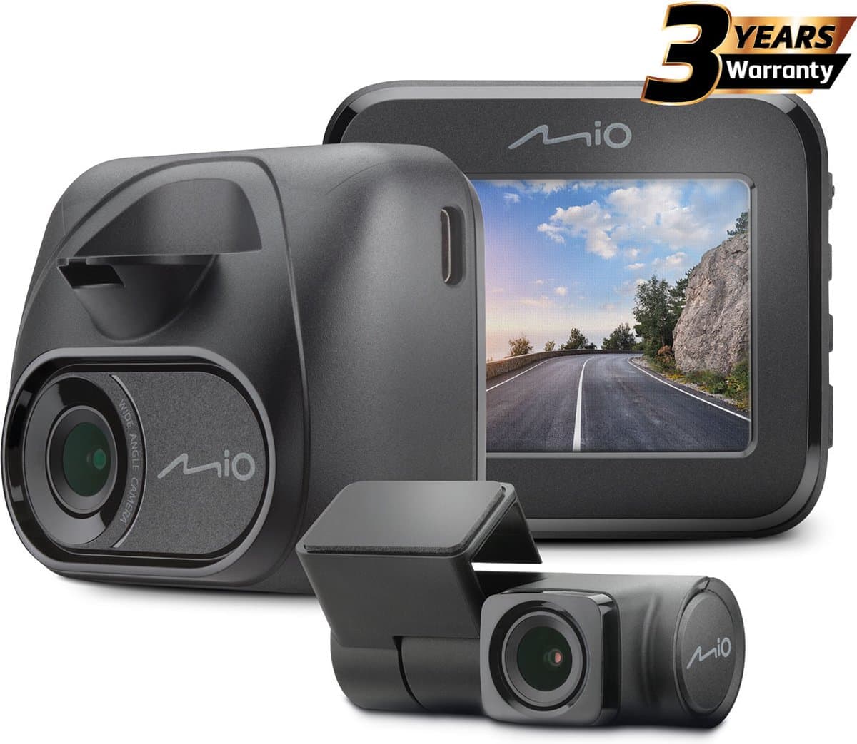Mio MiVue C595WD Full HD dual dashcam - Wi-Fi - GPS - achterruitcamera - flitspaal- én trajectcontrole-waarschuwingen — afbeelding 1