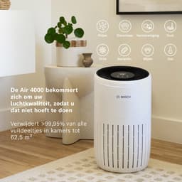 Bosch Air 4000 Luchtreiniger tot 62,5 m² - Verwijdert efficiënt het Vuil met HEPA Filter, Smart Sensor, Stille Modus - voor Allergische Mensen — thumbnail 2