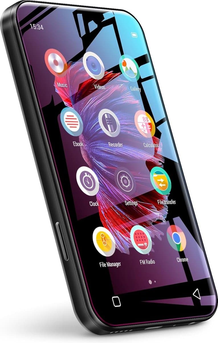 MP3 Speler - WiFi-mp3-speler met Bluetooth - 4.0-inch mp3-mp4-speler met volledig touchscreen met WiFi-overdracht - Draagbare HiFi Sound Walkman digitale muziekspeler met FM-radio, recorder, browser (zwart) — afbeelding 1